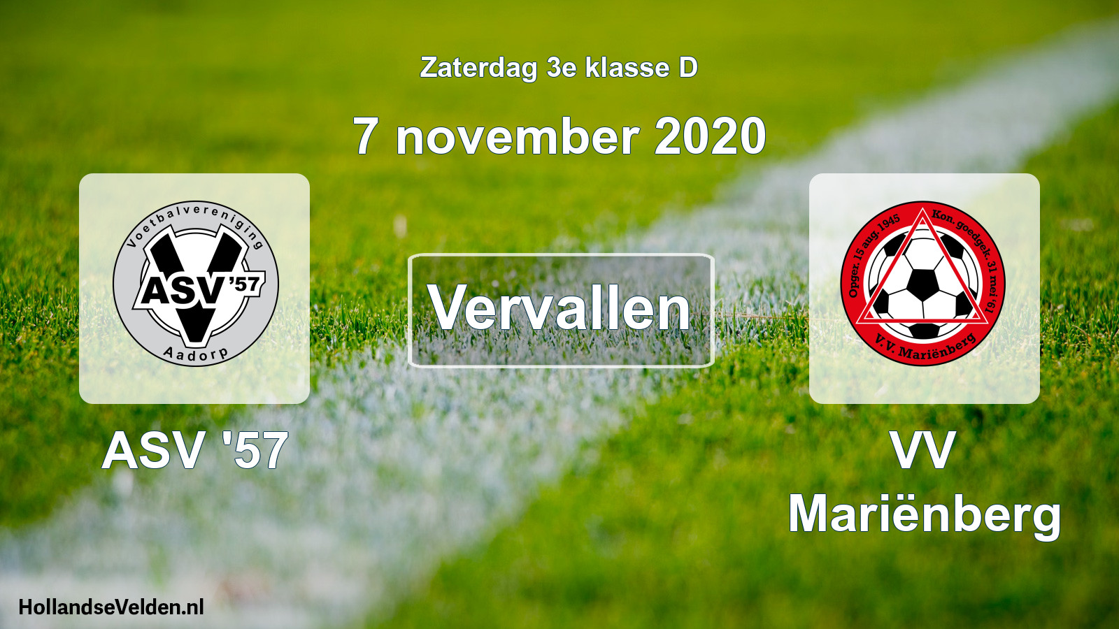 Scheduled Match: ASV '57 - VV Mariënberg (7 November 2020)