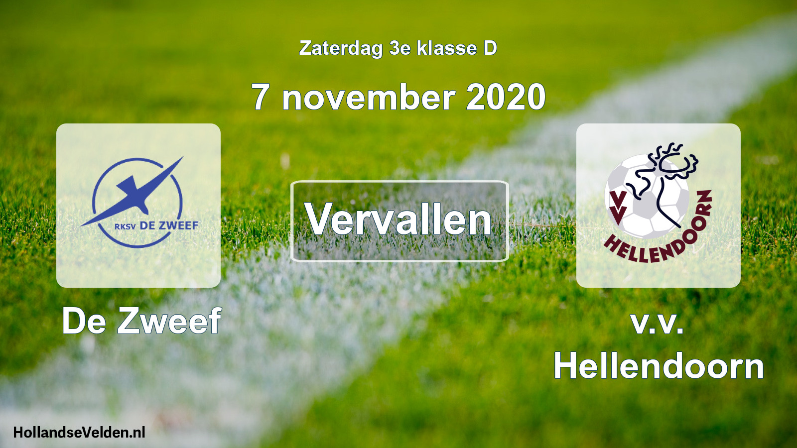 Scheduled Match: De Zweef - v.v. Hellendoorn (7 November 2020)
