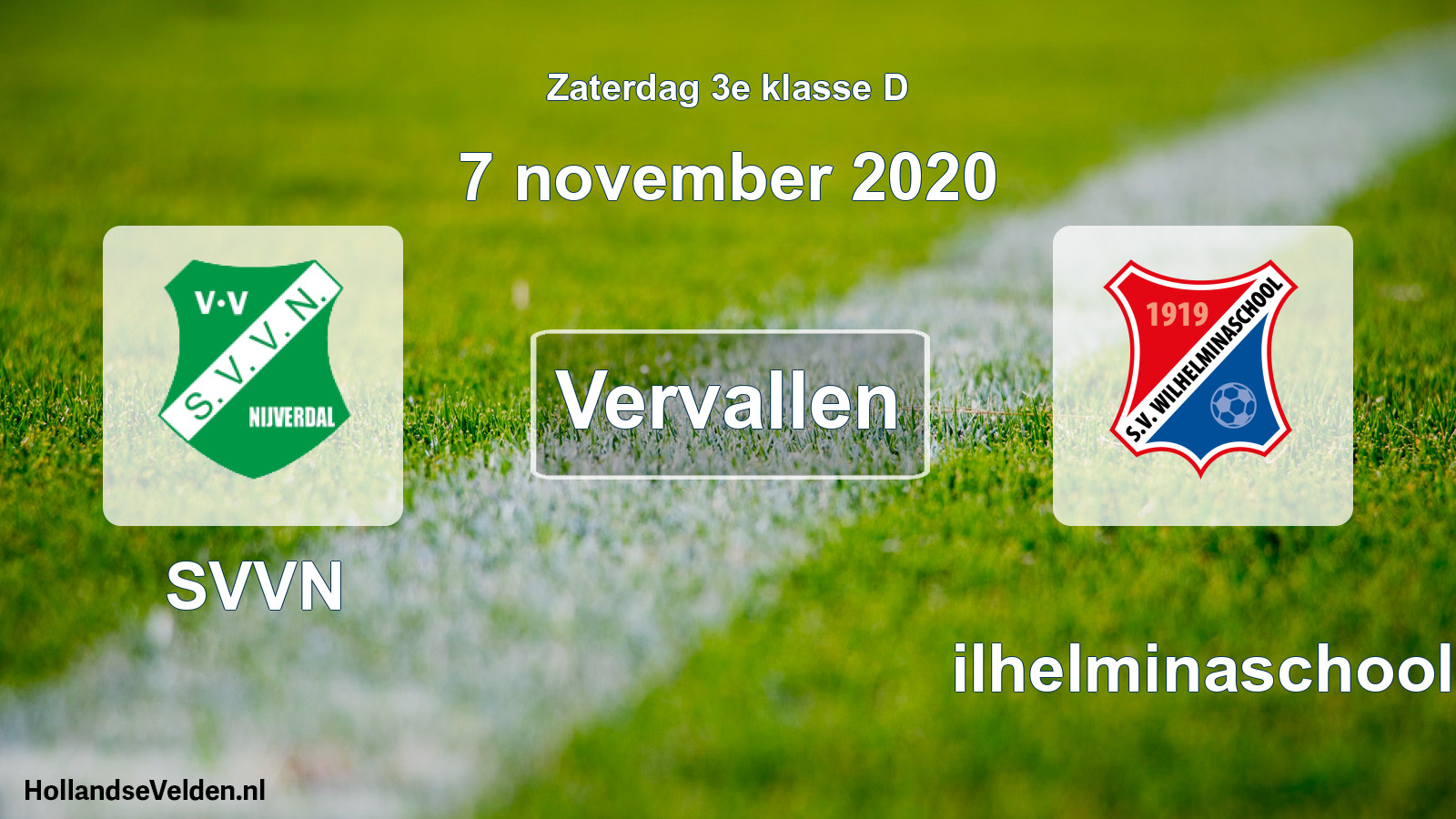 Scheduled Match: SVVN - Wilhelminaschool (7 November 2020)