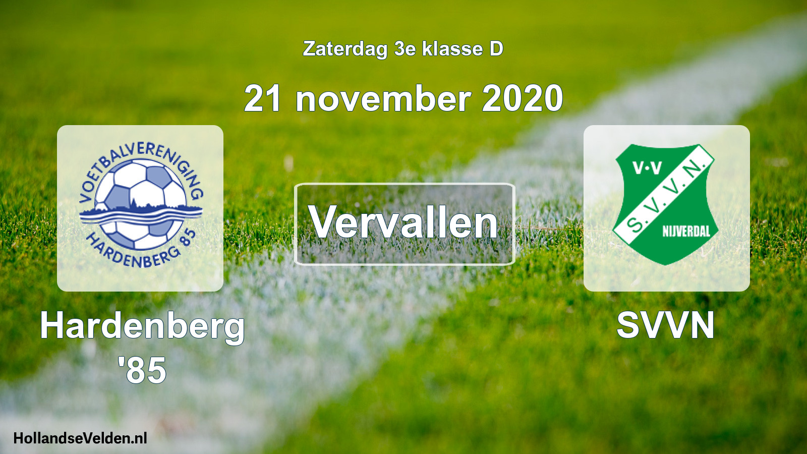 Scheduled Match: Hardenberg '85 - SVVN (21 November 2020)