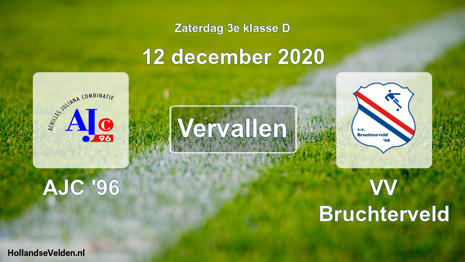 Scheduled Match: AJC '96 - VV Bruchterveld (12 December 2020)
