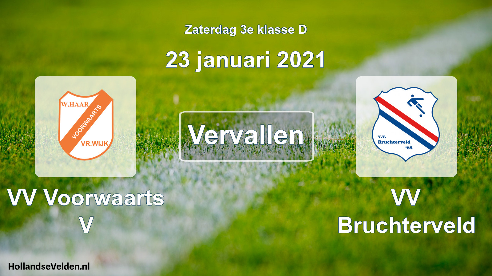 Scheduled Match: VV Voorwaarts V - VV Bruchterveld (23 January 2021)