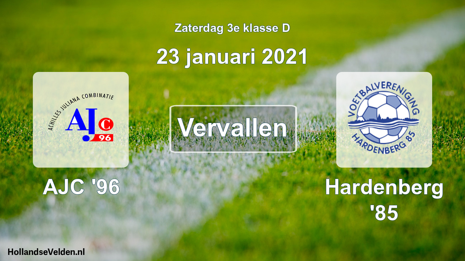 Scheduled Match: AJC '96 - Hardenberg '85 (23 January 2021)