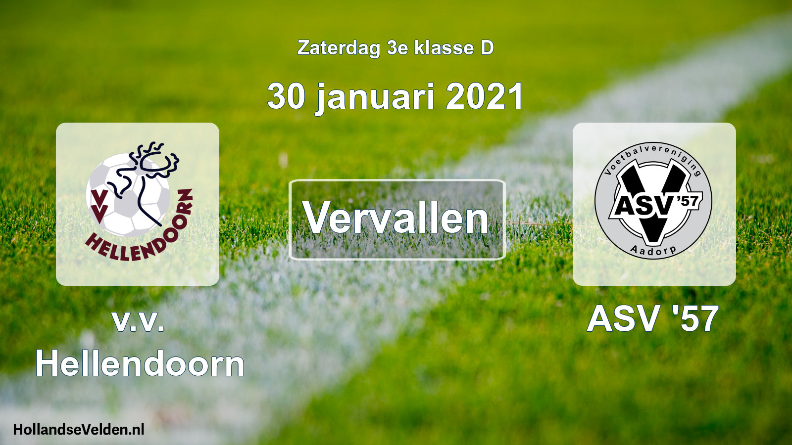Scheduled Match: v.v. Hellendoorn - ASV '57 (30 January 2021)