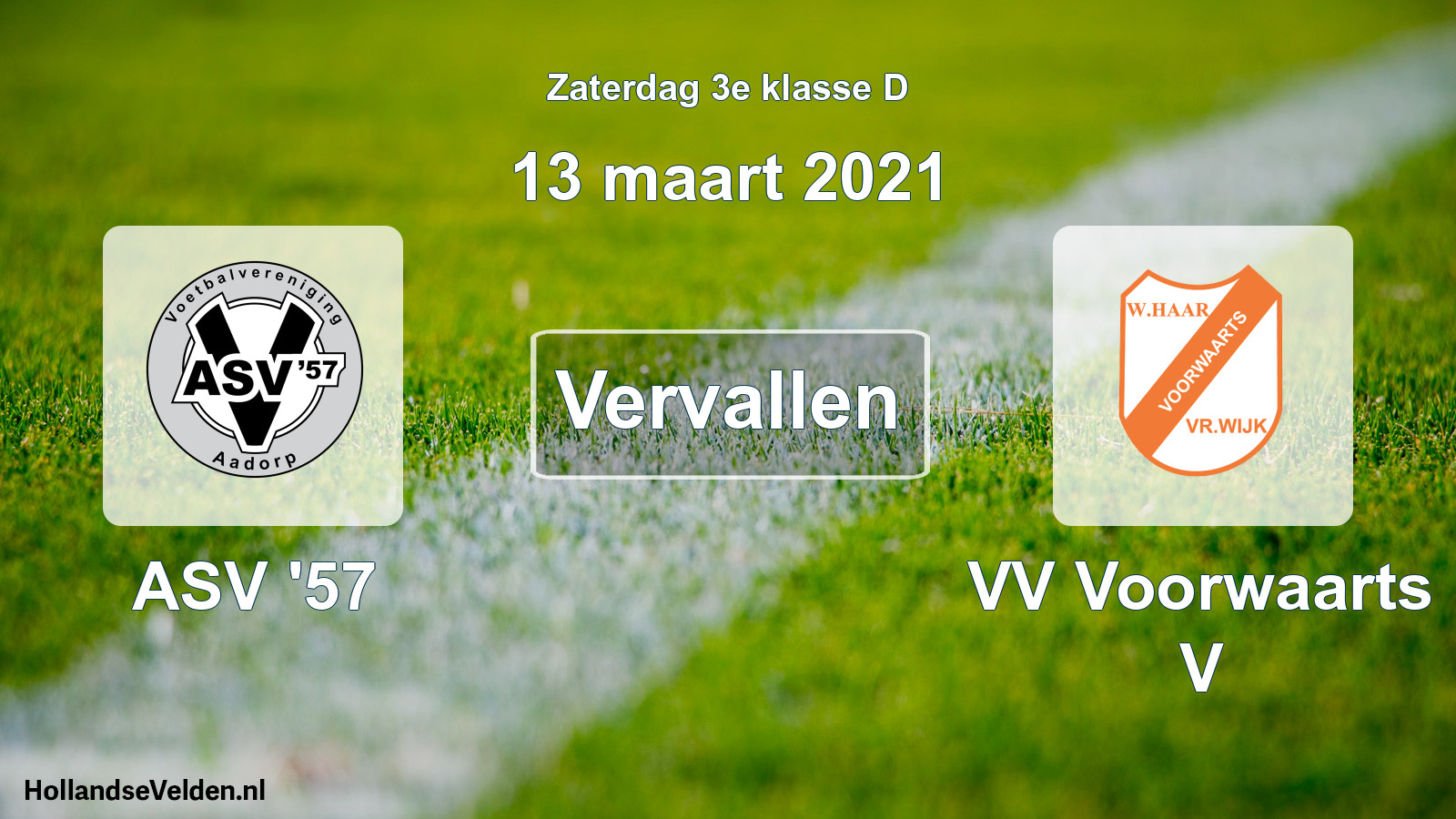 Scheduled Match: ASV '57 - VV Voorwaarts V (13 March 2021)