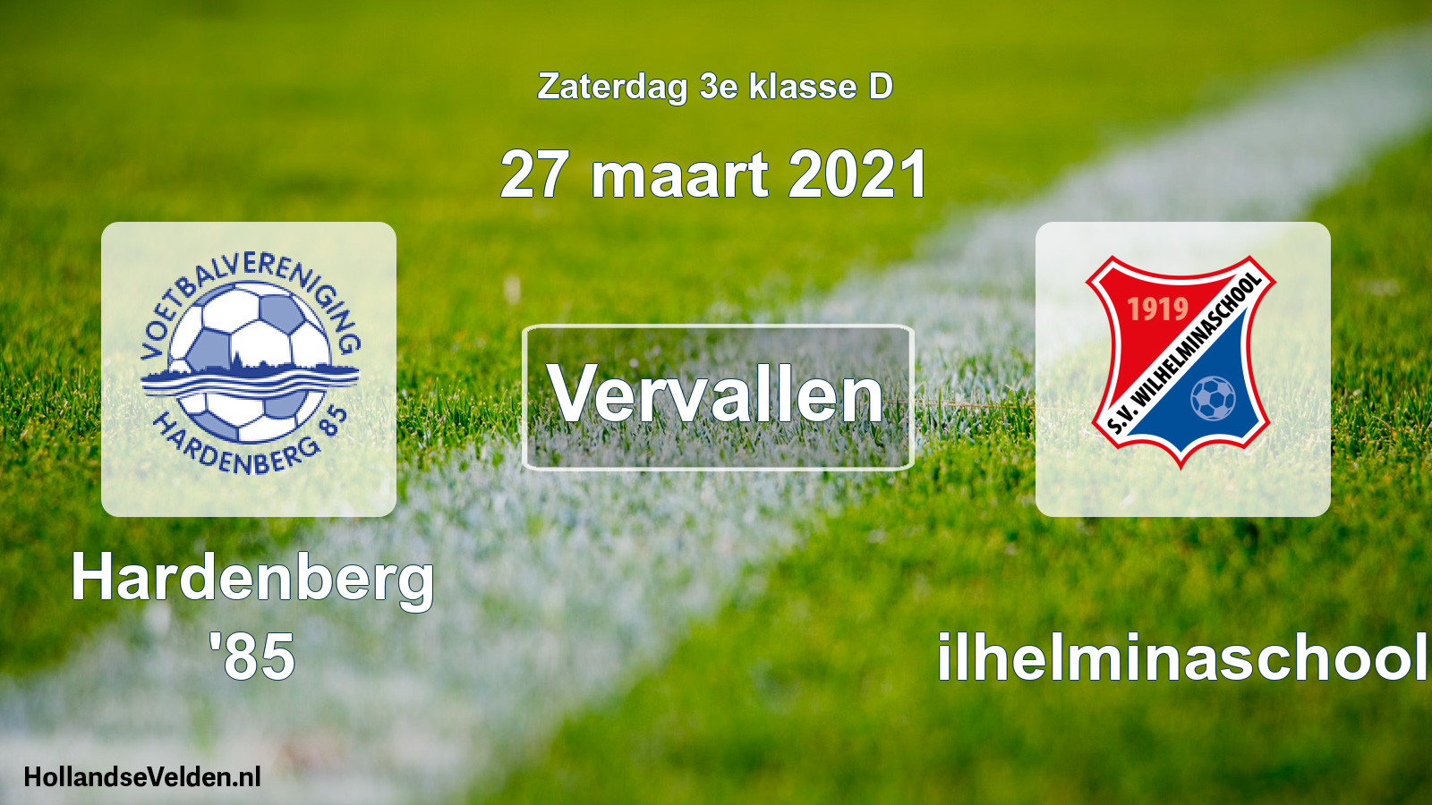 Scheduled Match: Hardenberg '85 - Wilhelminaschool (27 March 2021)