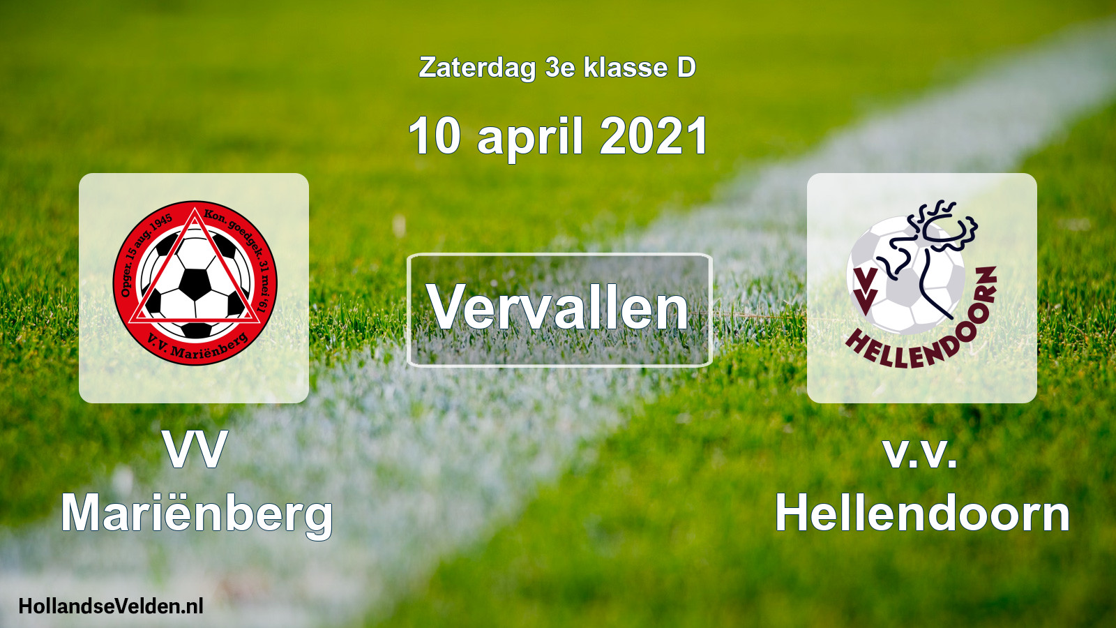 Scheduled Match: VV Mariënberg - v.v. Hellendoorn (10 April 2021)