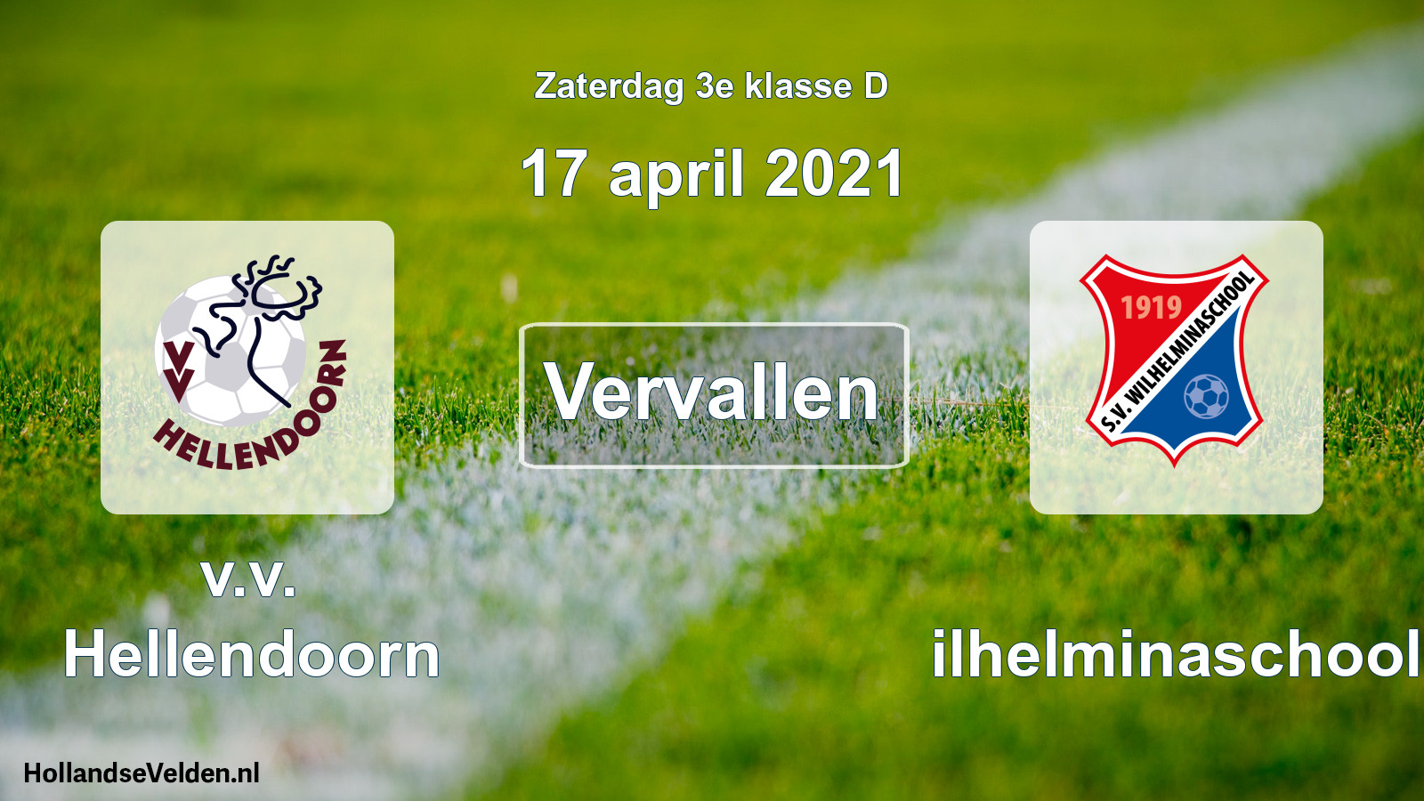 Scheduled Match: v.v. Hellendoorn - Wilhelminaschool (17 April 2021)