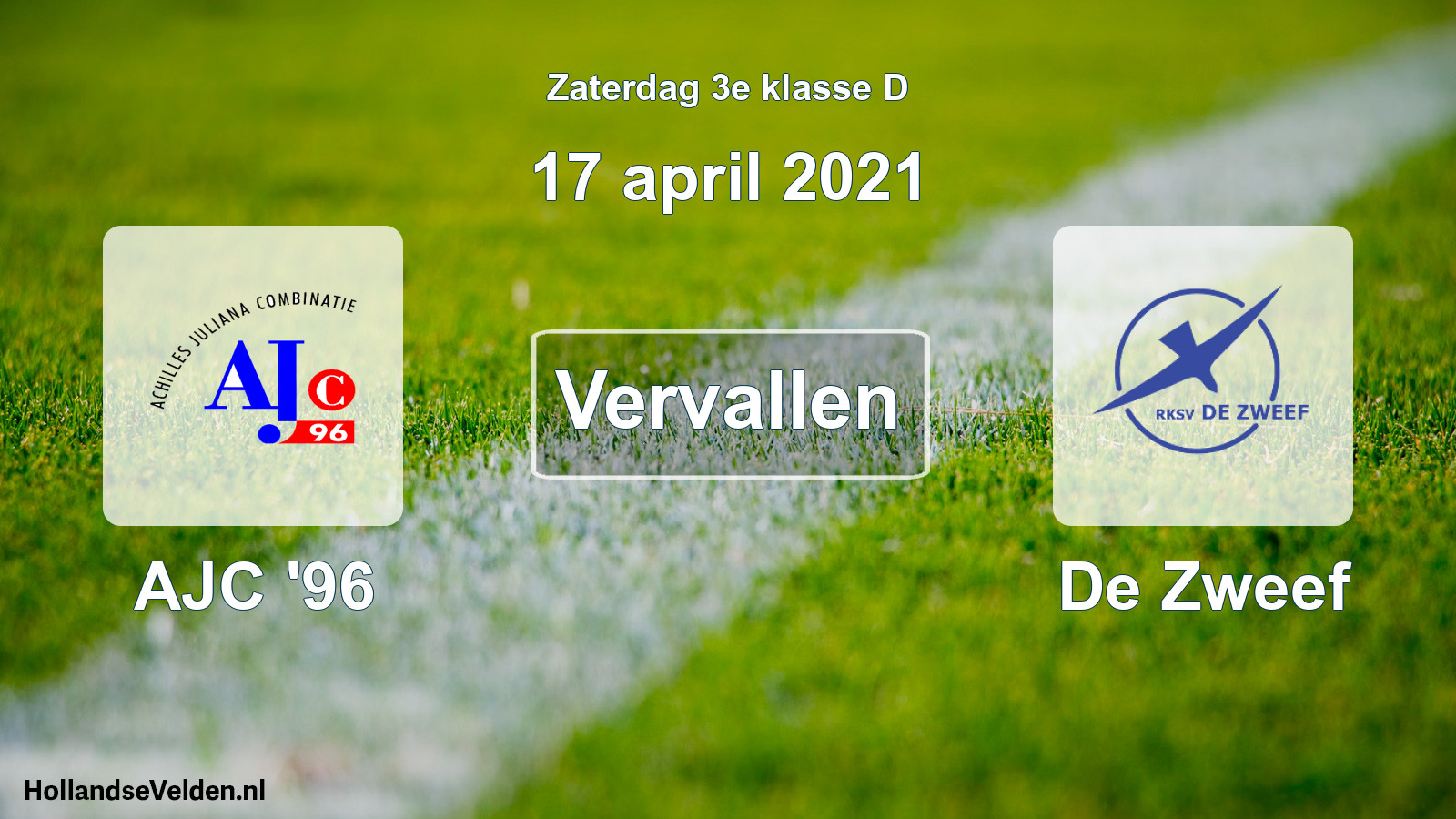 Scheduled Match: AJC '96 - De Zweef (17 April 2021)
