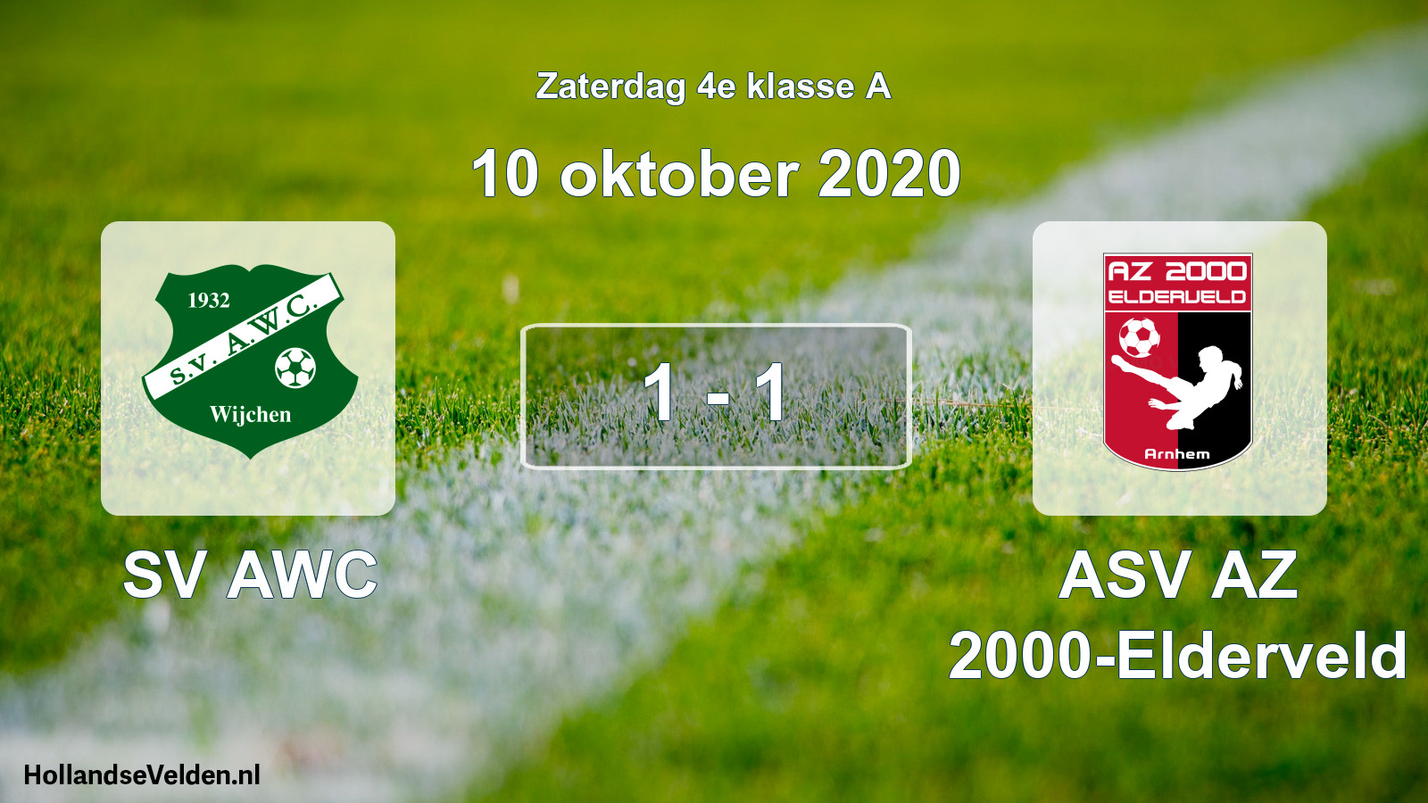 Total number of matches played: SV AWC - ASV AZ 2000-Elderveld 1 - 1 (10 October 2020)
