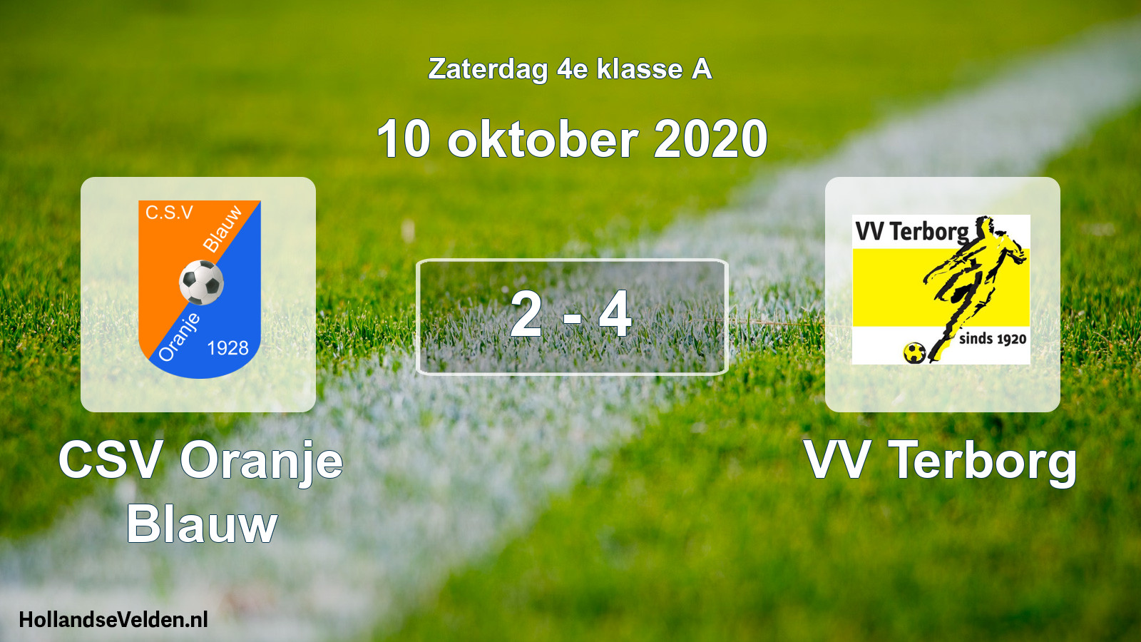Total number of matches played: CSV Oranje Blauw - VV Terborg 2 - 4 (10 October 2020)