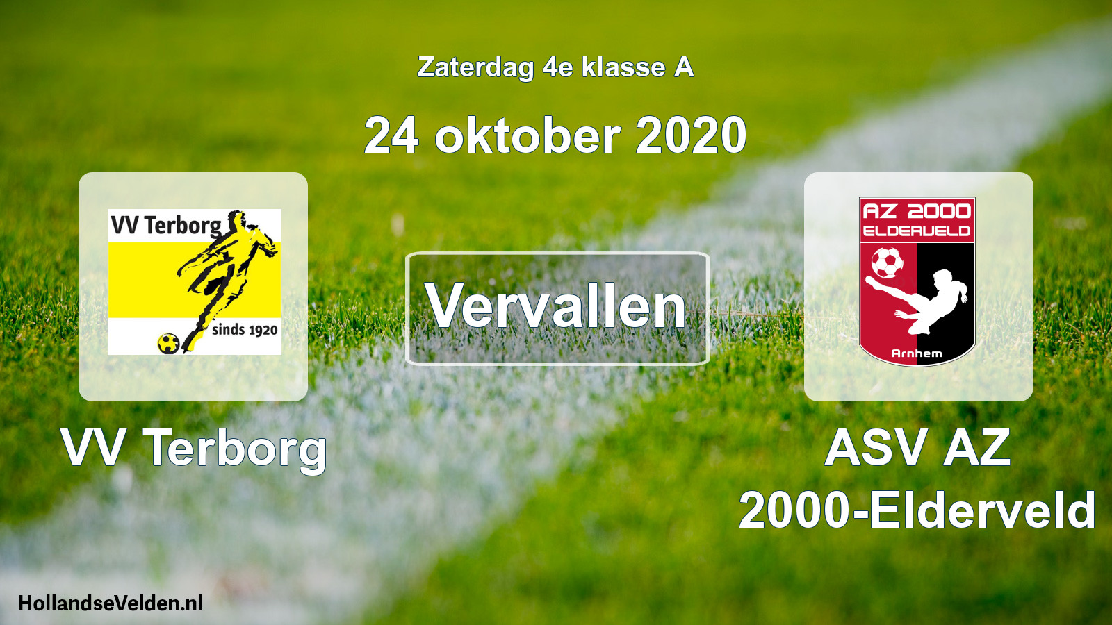Scheduled Match: VV Terborg - ASV AZ 2000-Elderveld (24 October 2020)