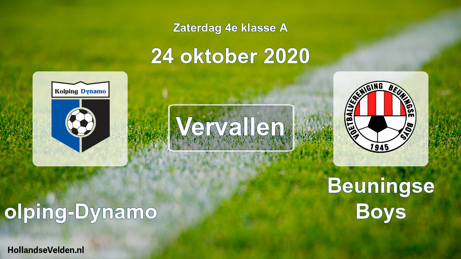 Scheduled Match: Kolping-Dynamo - Beuningse Boys (24 October 2020)