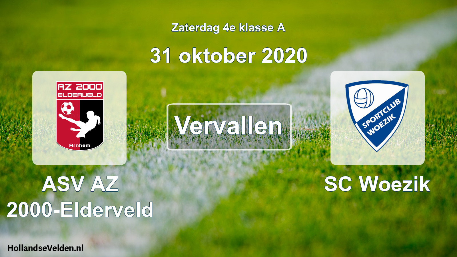 Scheduled Match: ASV AZ 2000-Elderveld - SC Woezik (31 October 2020)