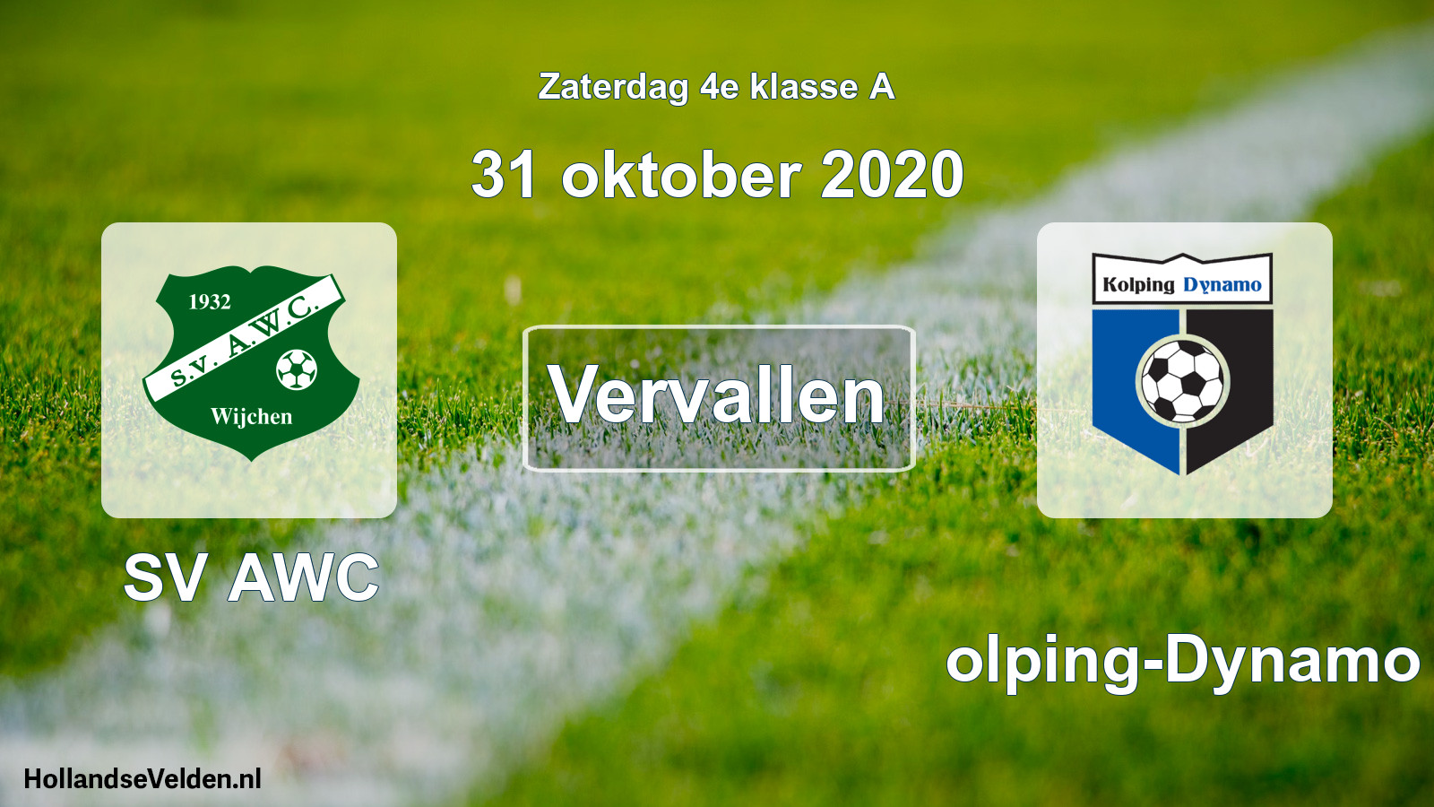 Scheduled Match: SV AWC - Kolping-Dynamo (31 October 2020)