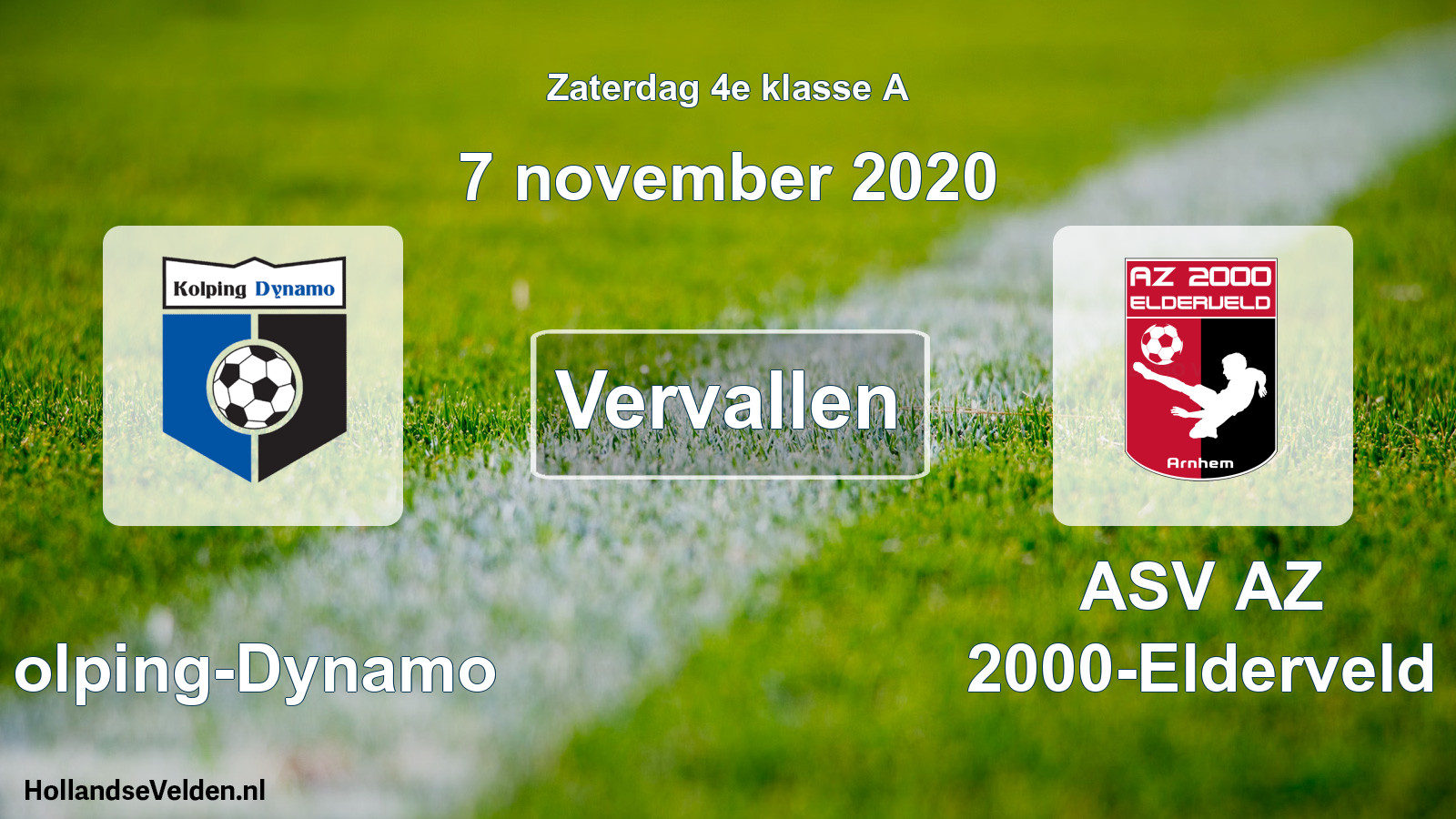 Scheduled Match: Kolping-Dynamo - ASV AZ 2000-Elderveld (7 November 2020)