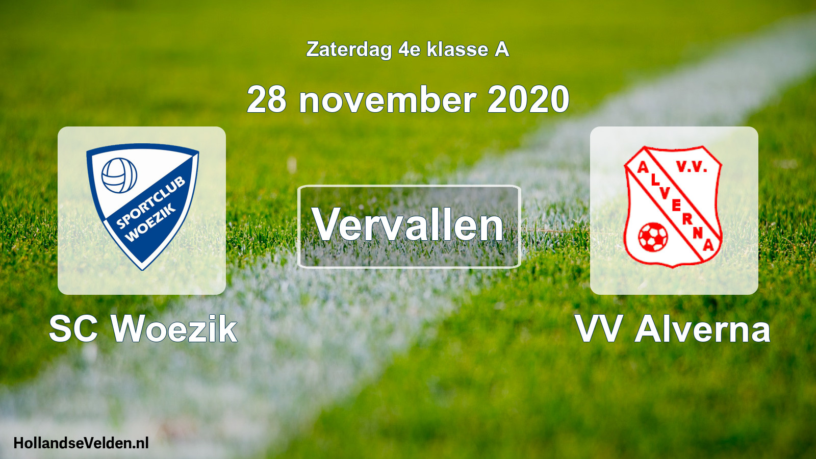 Scheduled Match: SC Woezik - VV Alverna (28 November 2020)