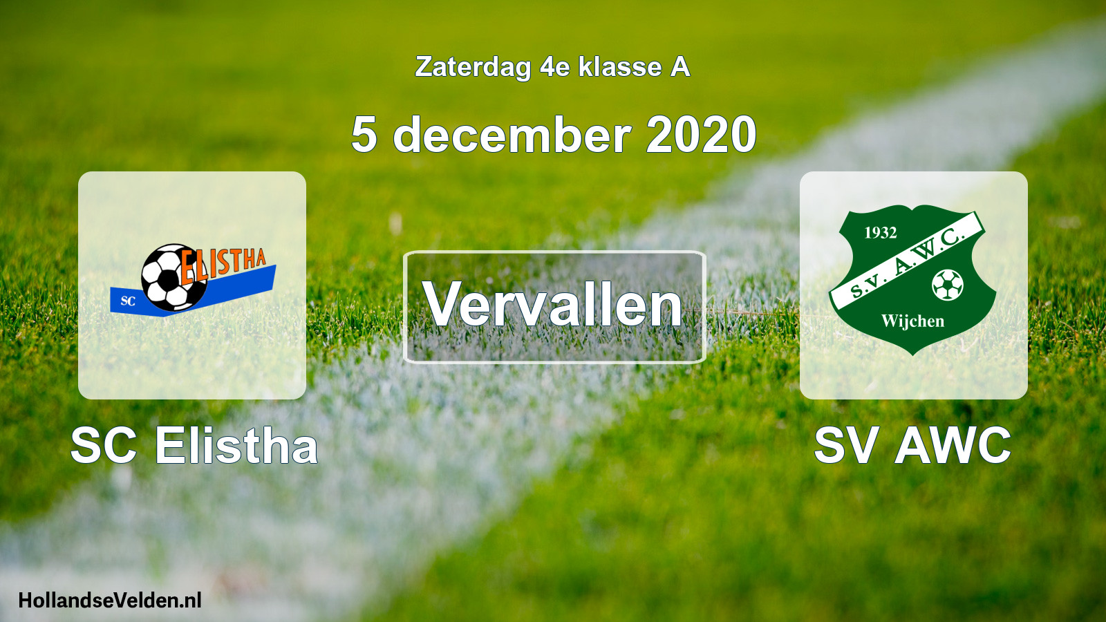 Scheduled Match: SC Elistha - SV AWC (5 December 2020)
