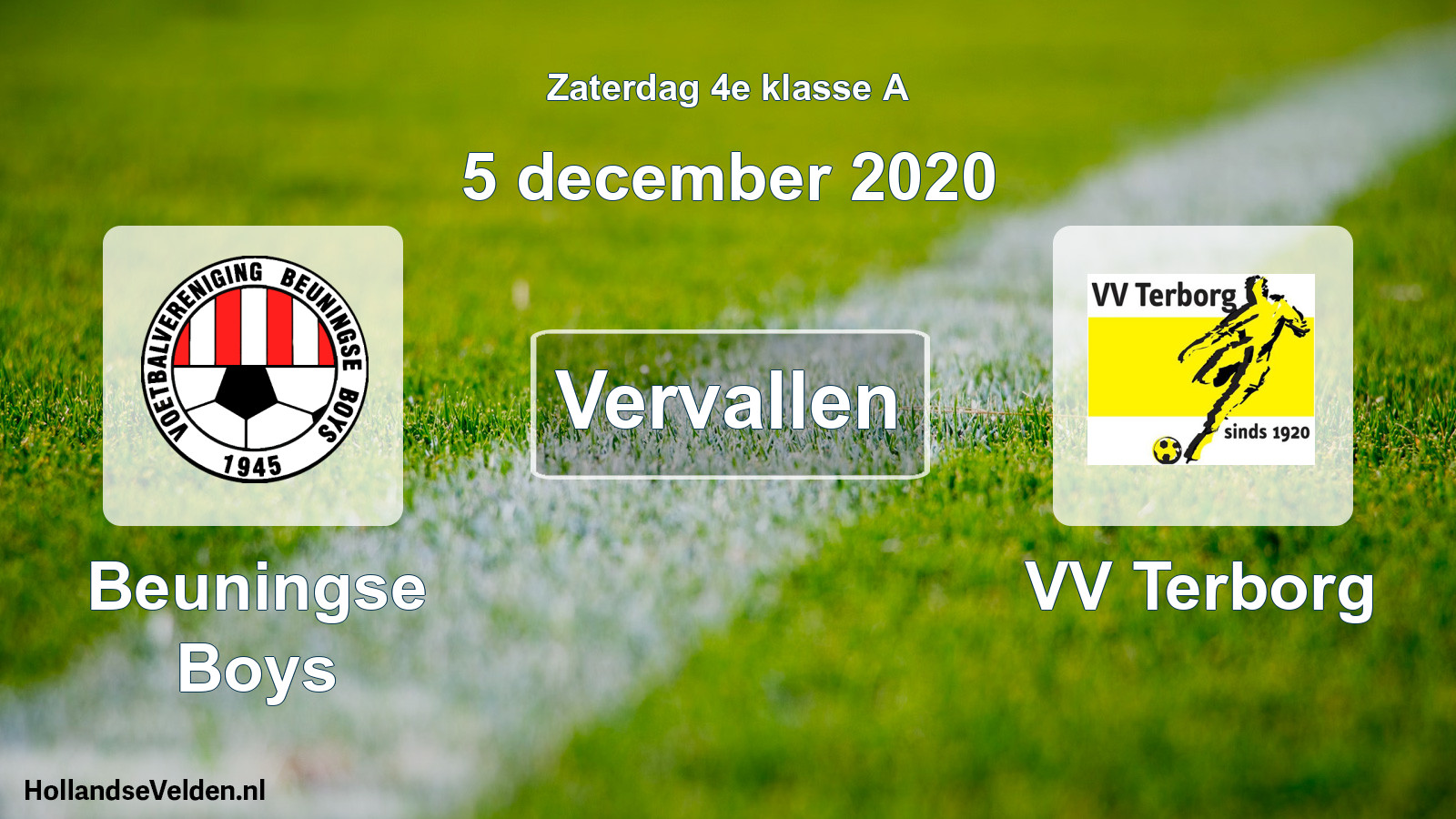 Scheduled Match: Beuningse Boys - VV Terborg (5 December 2020)