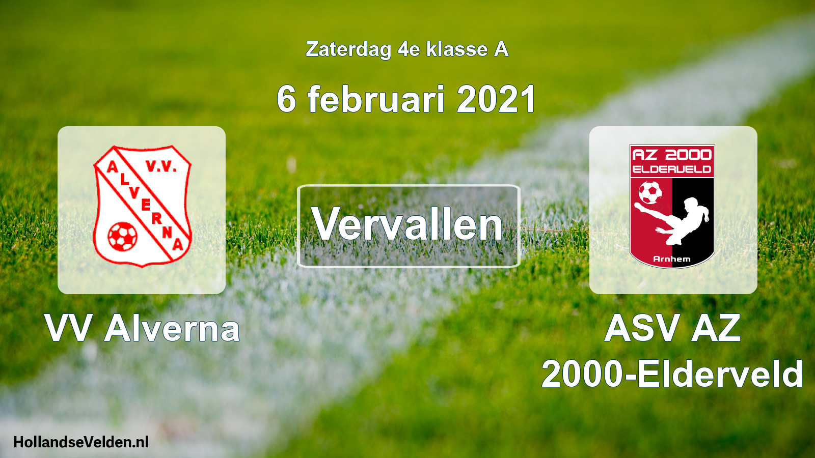 Scheduled Match: VV Alverna - ASV AZ 2000-Elderveld (6 February 2021)