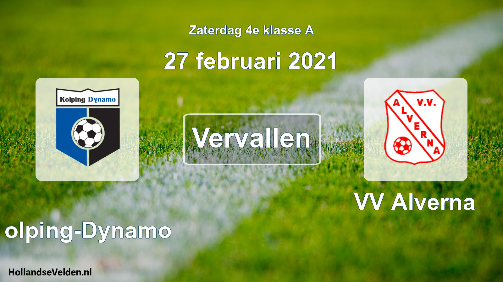 Scheduled Match: Kolping-Dynamo - VV Alverna (27 February 2021)