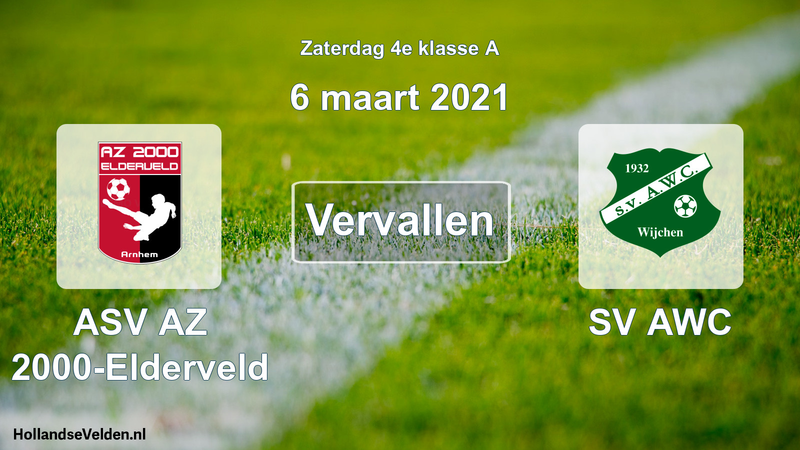 Scheduled Match: ASV AZ 2000-Elderveld - SV AWC (6 March 2021)