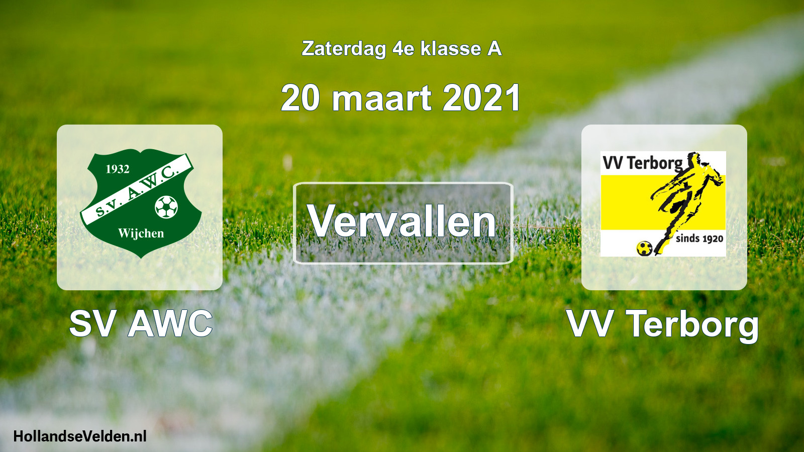 Scheduled Match: SV AWC - VV Terborg (20 March 2021)