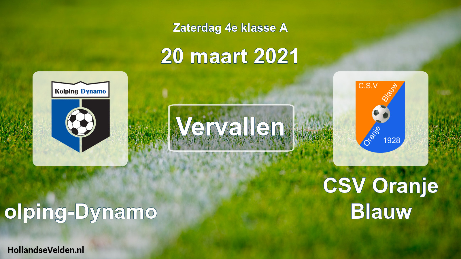 Scheduled Match: Kolping-Dynamo - CSV Oranje Blauw (20 March 2021)