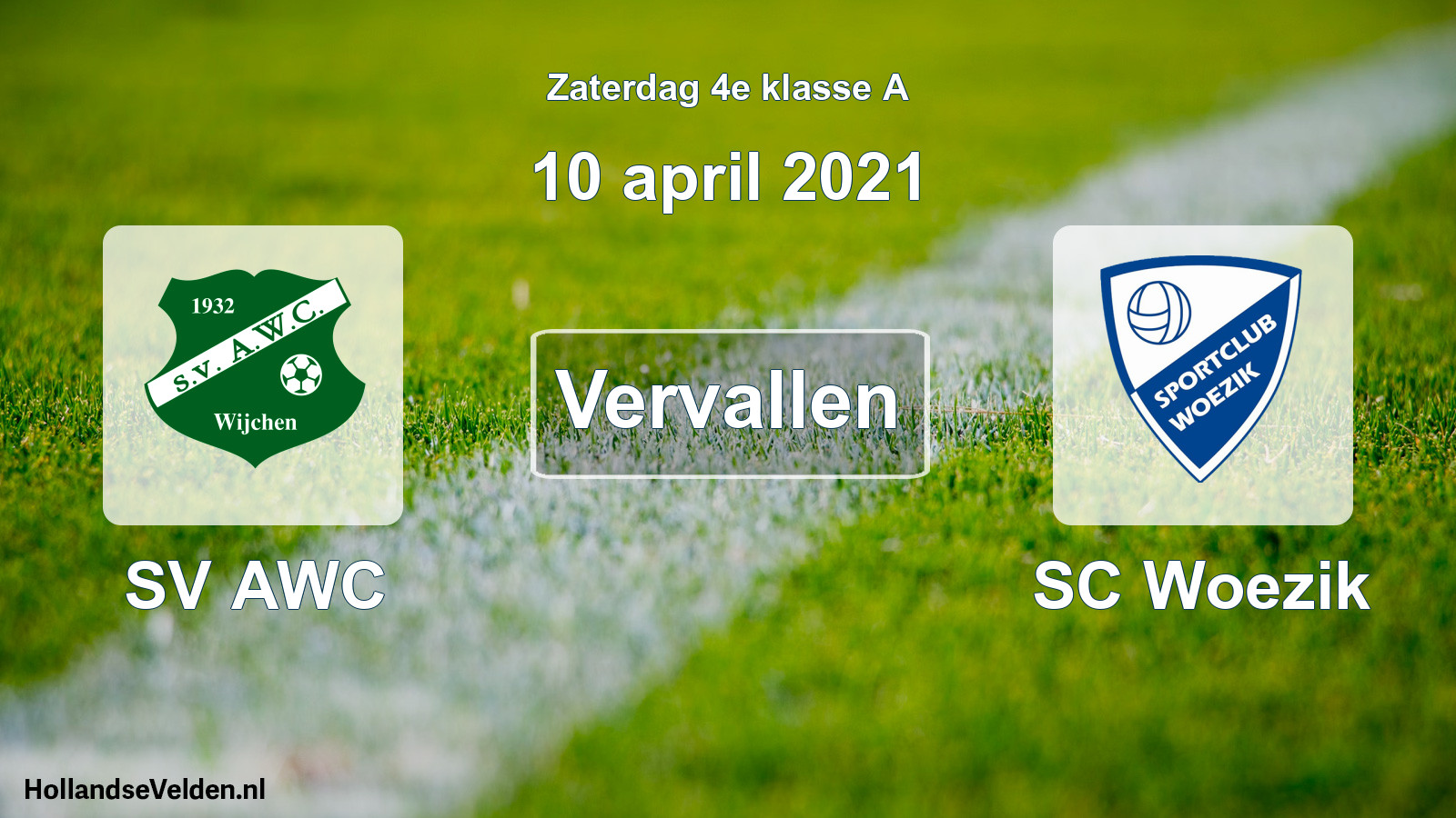 Scheduled Match: SV AWC - SC Woezik (10 April 2021)