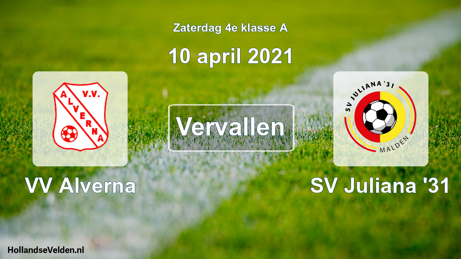 Scheduled Match: VV Alverna - SV Juliana '31 (10 April 2021)