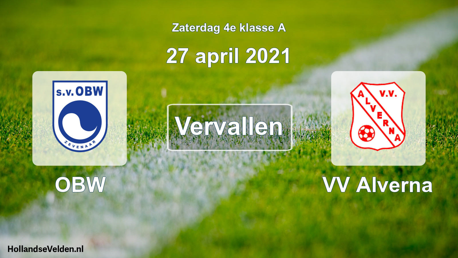 Scheduled Match: OBW - VV Alverna (27 April 2021)