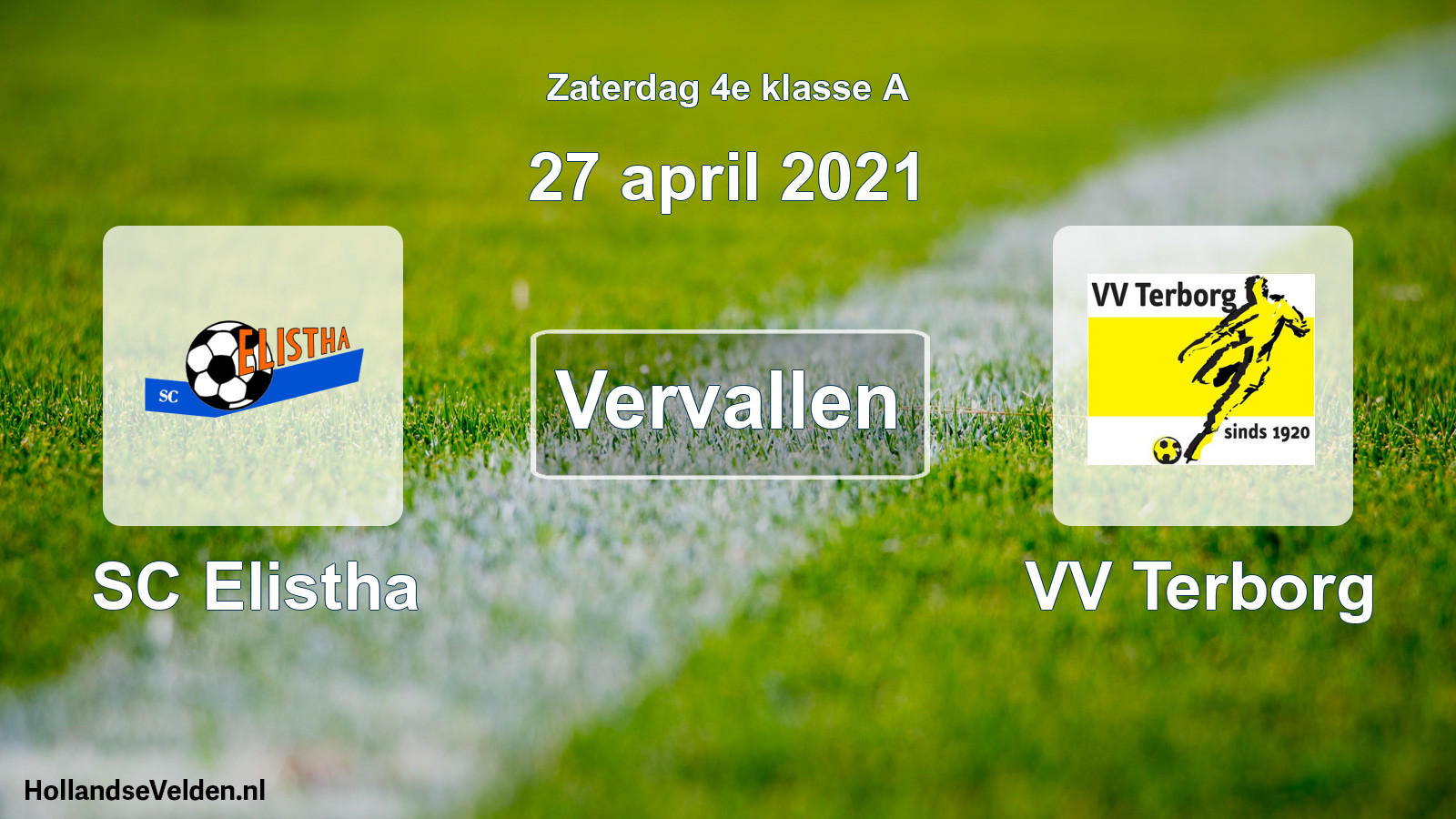 Scheduled Match: SC Elistha - VV Terborg (27 April 2021)