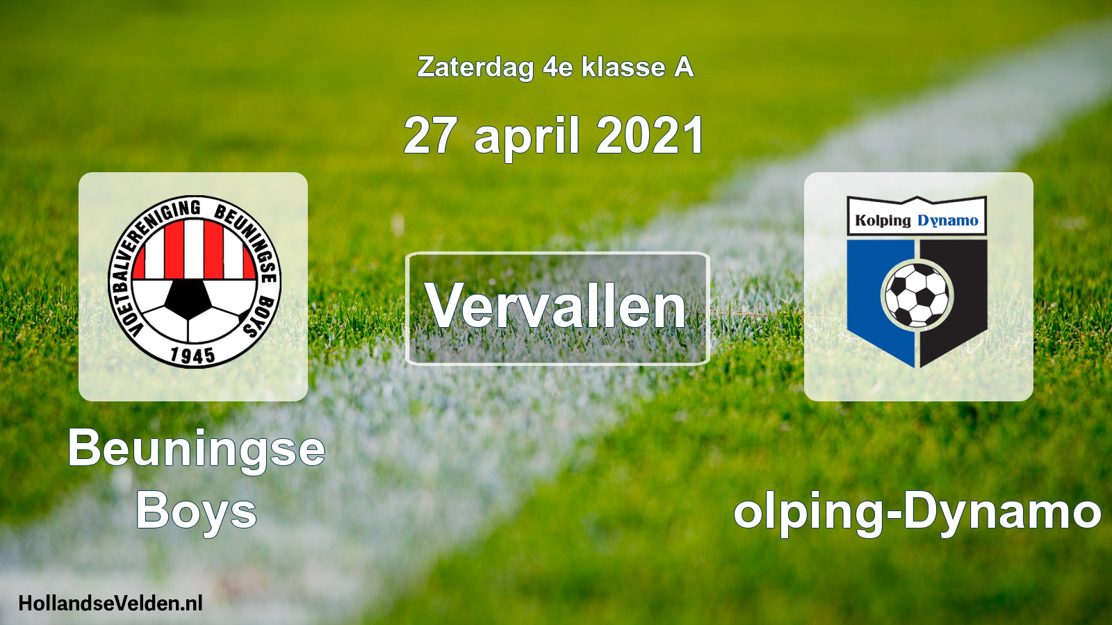 Scheduled Match: Beuningse Boys - Kolping-Dynamo (27 April 2021)