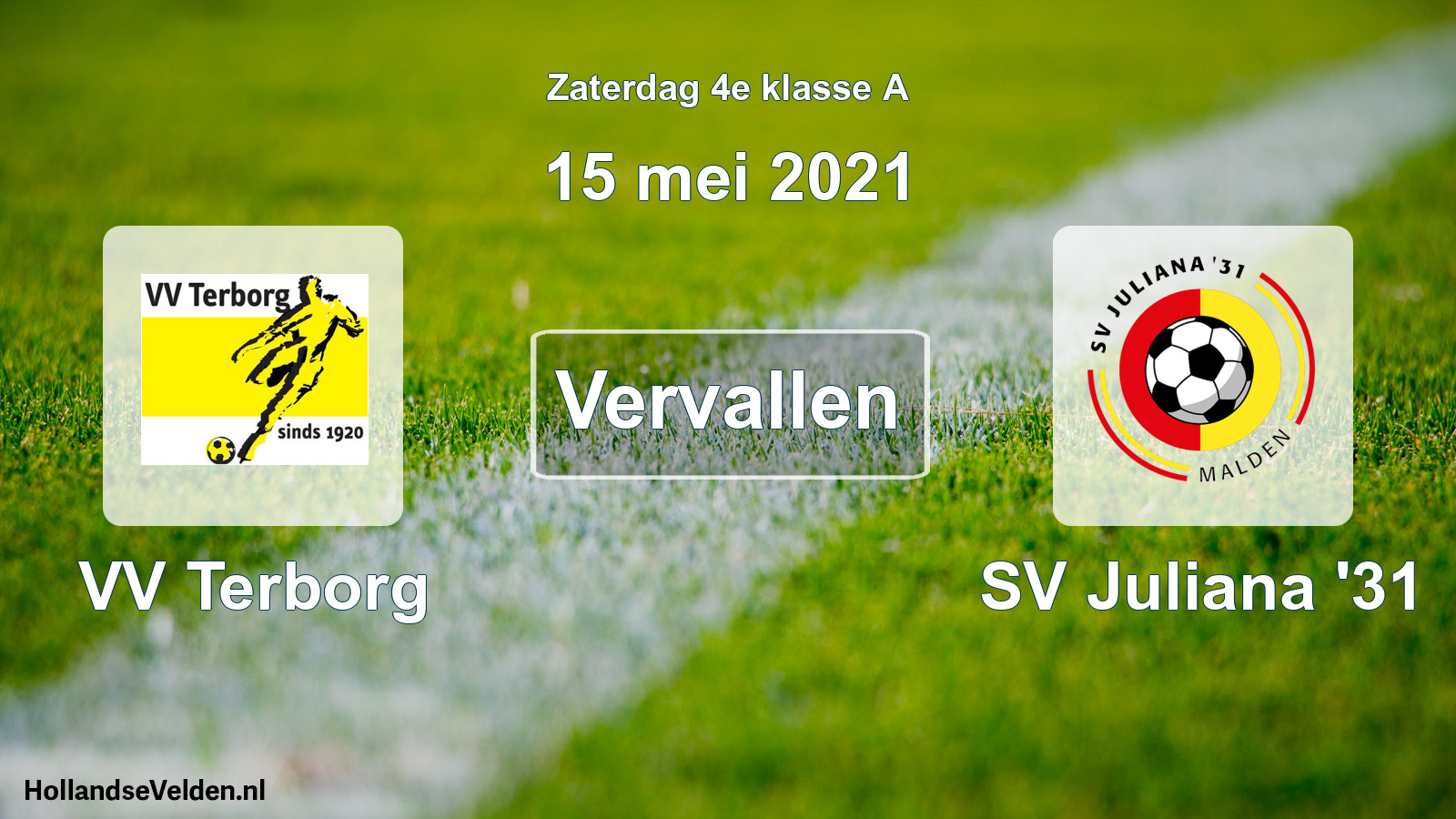 Scheduled Match: VV Terborg - SV Juliana '31 (15 May 2021)