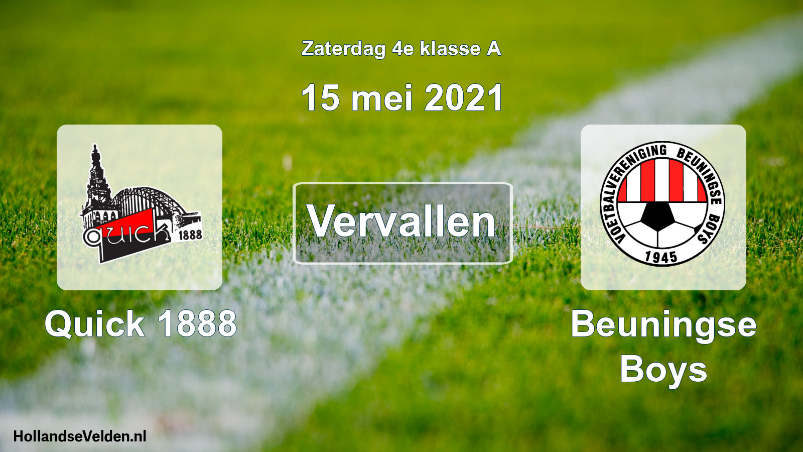 Scheduled Match: Quick 1888 - Beuningse Boys (15 May 2021)