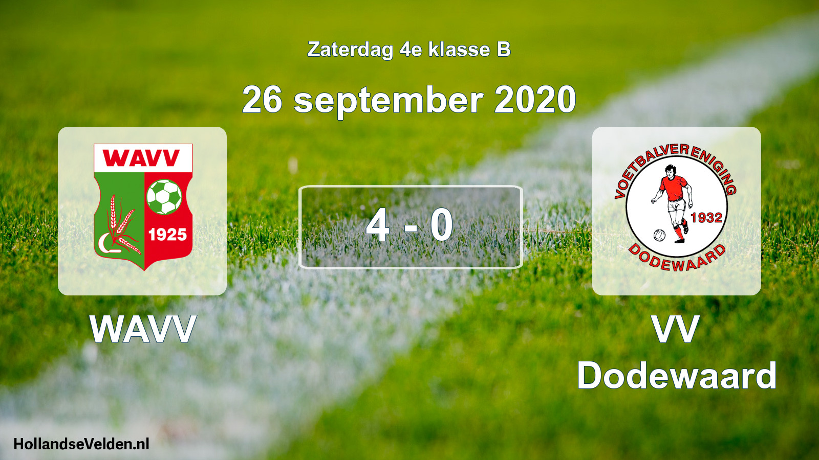 Total number of matches played: WAVV - VV Dodewaard 4 - 0 (26 September 2020)