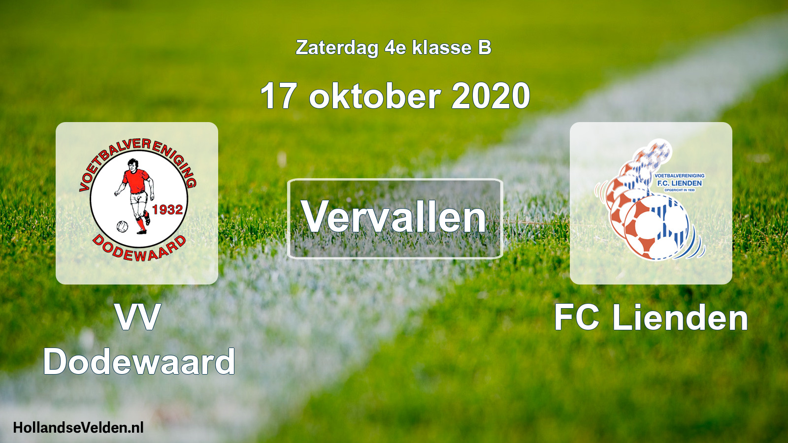 Scheduled Match: VV Dodewaard - FC Lienden (17 October 2020)