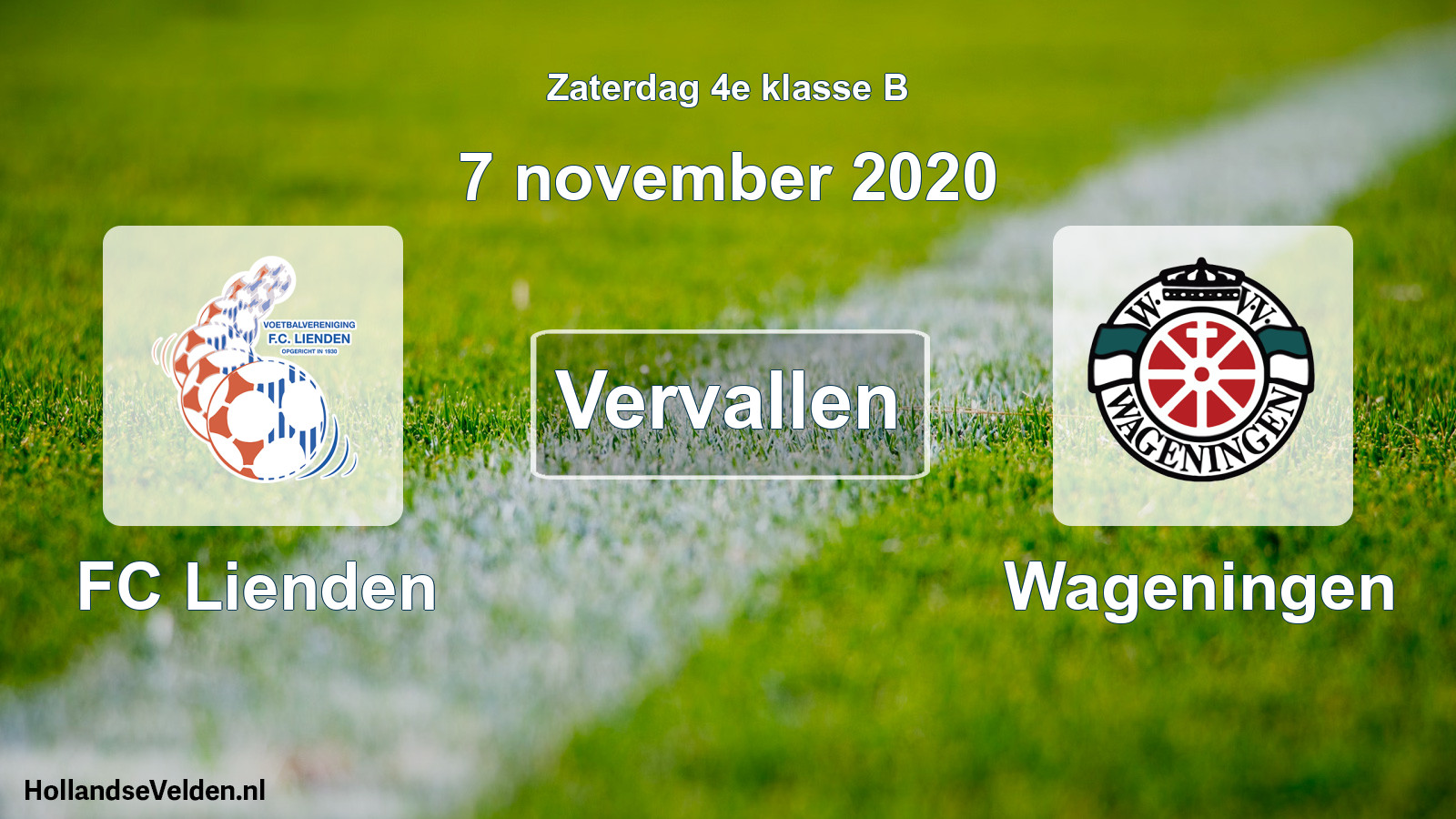 Scheduled Match: FC Lienden - Wageningen (7 November 2020)