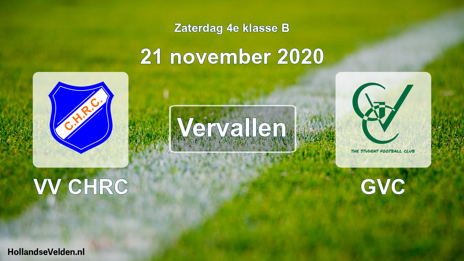 Scheduled Match: VV CHRC - GVC (21 November 2020)