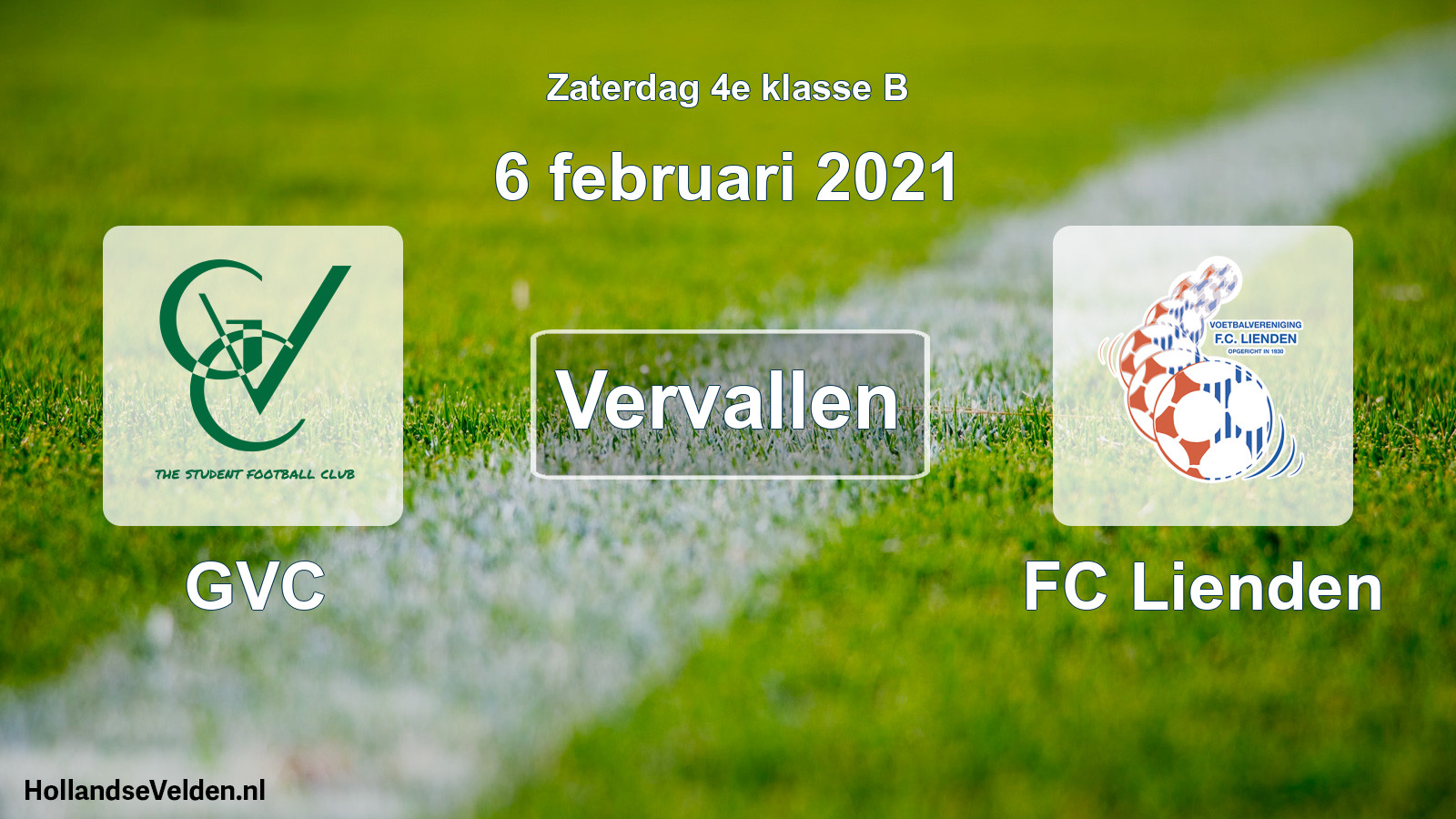 Scheduled Match: GVC - FC Lienden (6 February 2021)