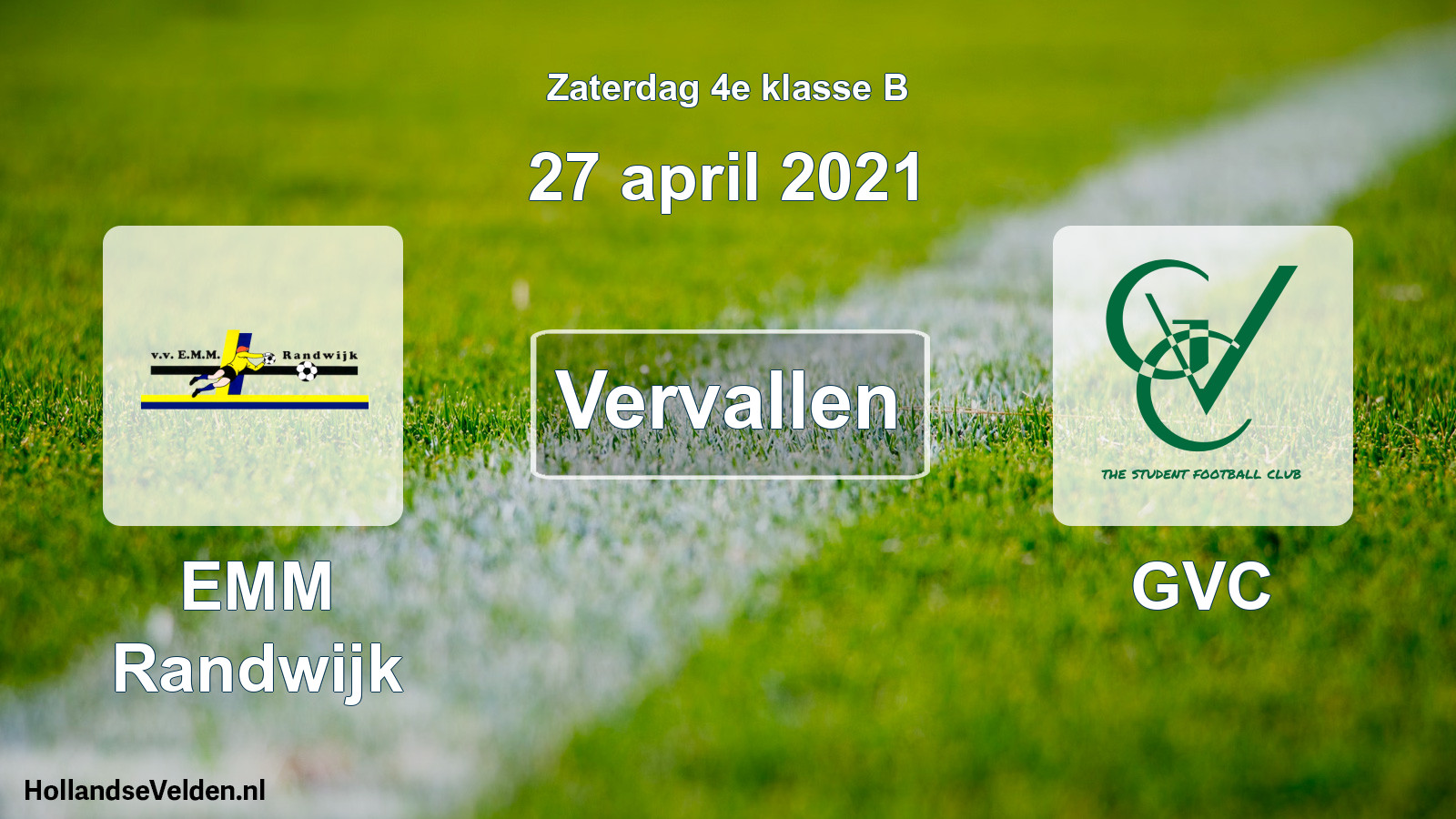 Scheduled Match: EMM Randwijk - GVC (27 April 2021)