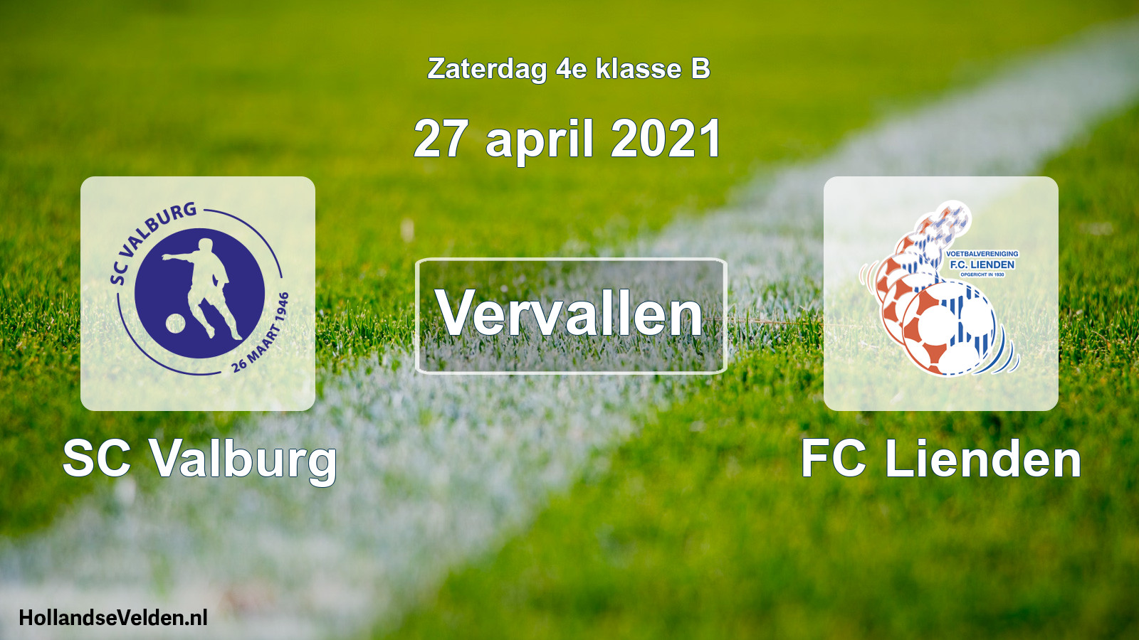 Scheduled Match: SC Valburg - FC Lienden (27 April 2021)