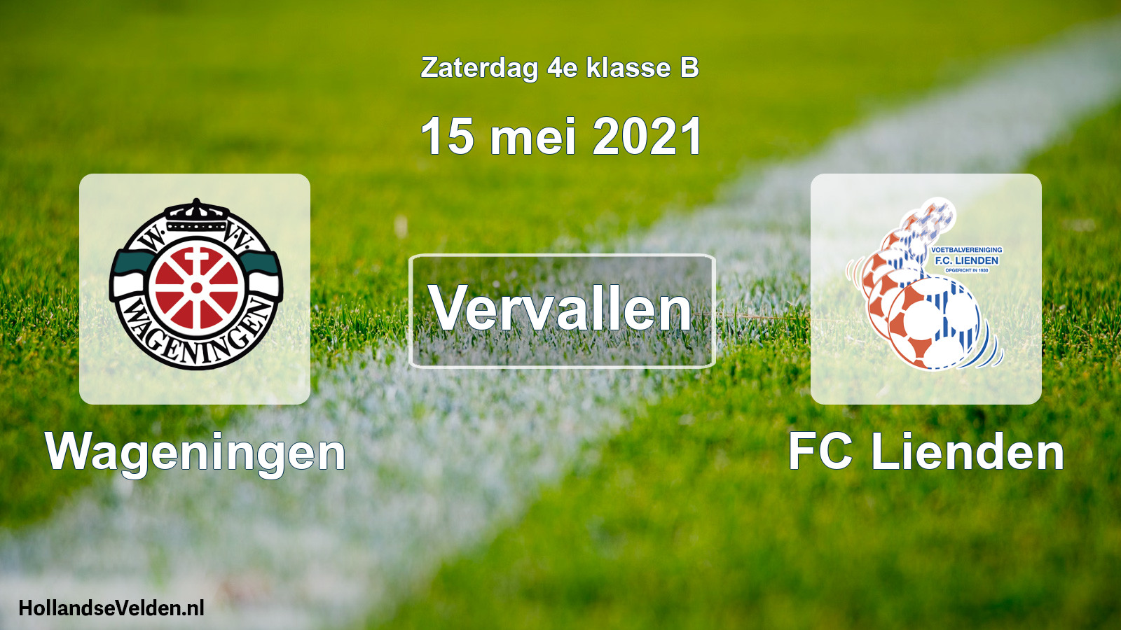 Scheduled Match: Wageningen - FC Lienden (15 May 2021)