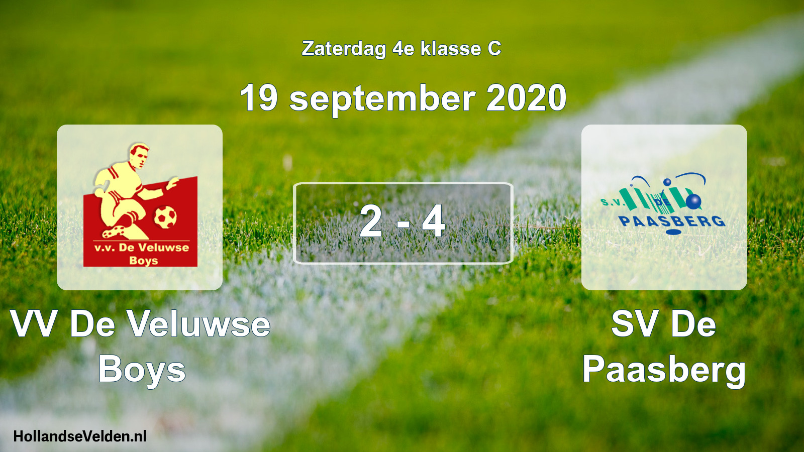 Total number of matches played: VV De Veluwse Boys - SV De Paasberg 2 - 4 (19 September 2020)