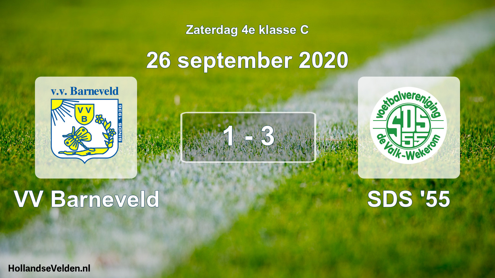 Total number of matches played: VV Barneveld - SDS '55 1 - 3 (26 September 2020)