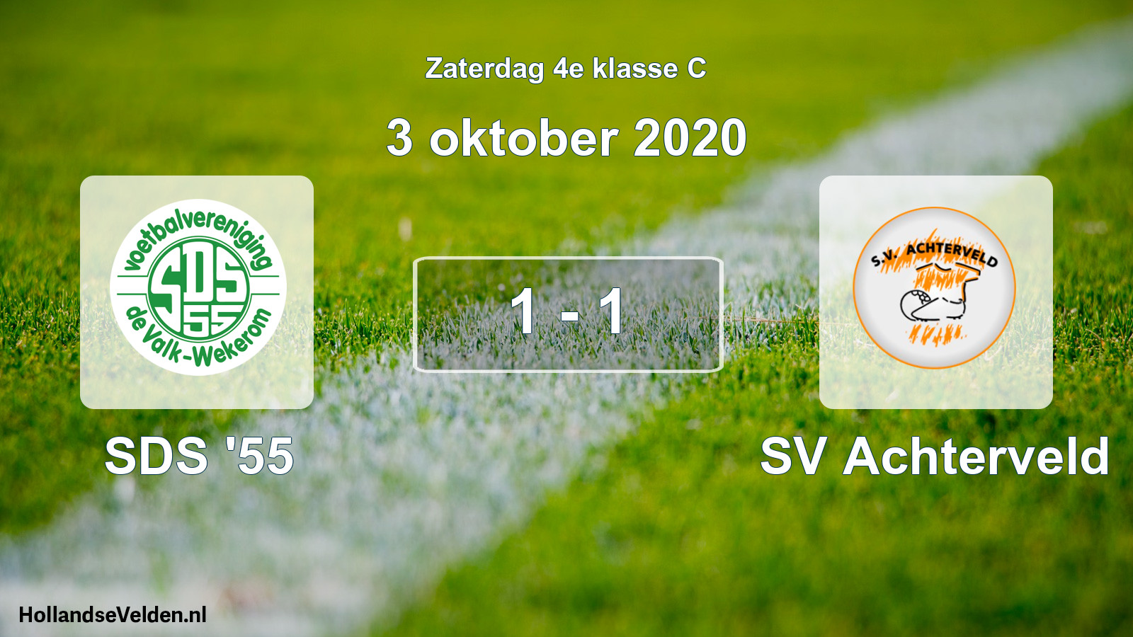 Total number of matches played: SDS '55 - SV Achterveld 1 - 1 (3 October 2020)