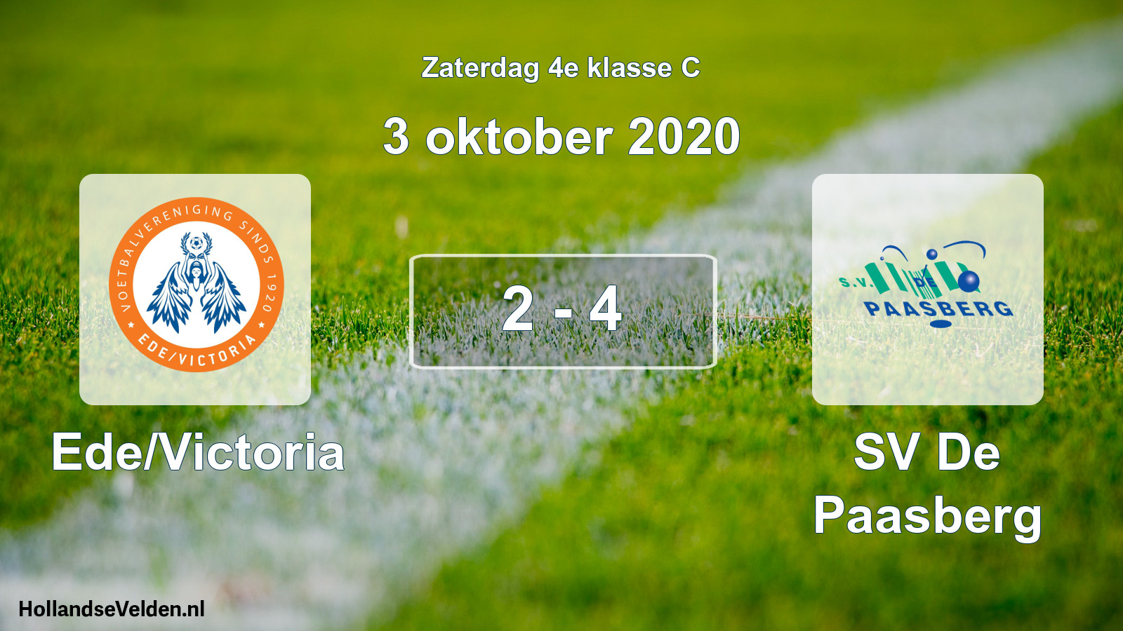 Total number of matches played: Ede/Victoria - SV De Paasberg 2 - 4 (3 October 2020)