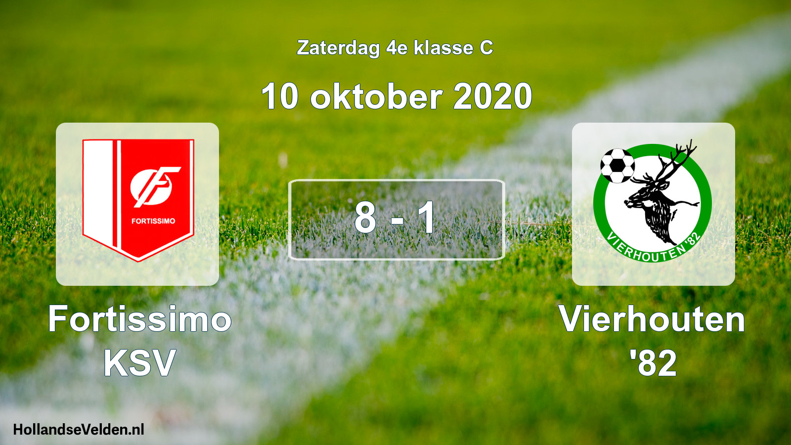 Total number of matches played: Fortissimo KSV - Vierhouten '82 8 - 1 (10 October 2020)
