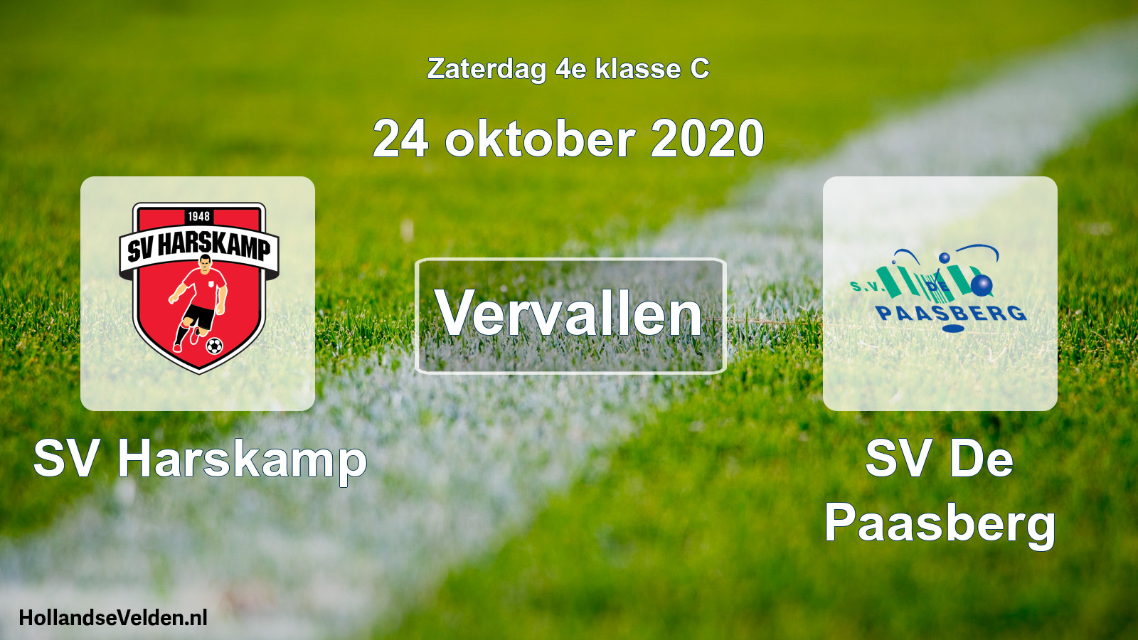 Scheduled Match: SV Harskamp - SV De Paasberg (24 October 2020)