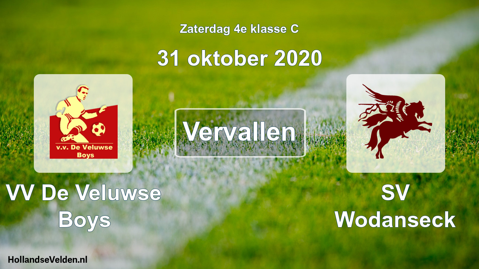 Scheduled Match: VV De Veluwse Boys - SV Wodanseck (31 October 2020)